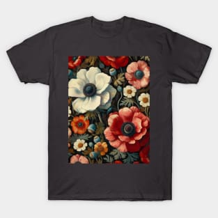 anemone and poppy flower pattern 1 T-Shirt